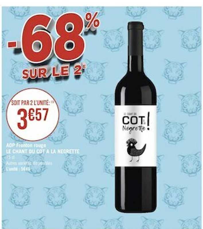 aop fronton rouge le chant du cot à la negrette