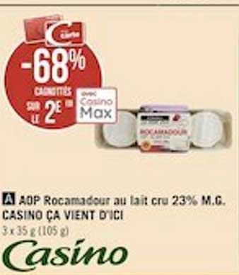 aop rocamadour au lait cru 23% m.g. casino ça vient d'ici