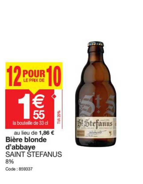 Bière Blonde D'abbaye Saint Stefanus
