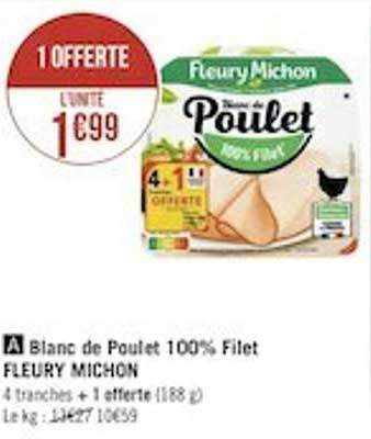 blanc de poulet 100% filet fleury michon