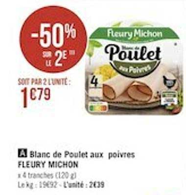 blanc de poulet aux poivres fleury michon