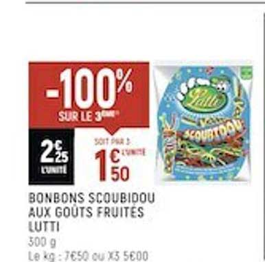 bonbons scoubidou aux goûts fruités lutti
