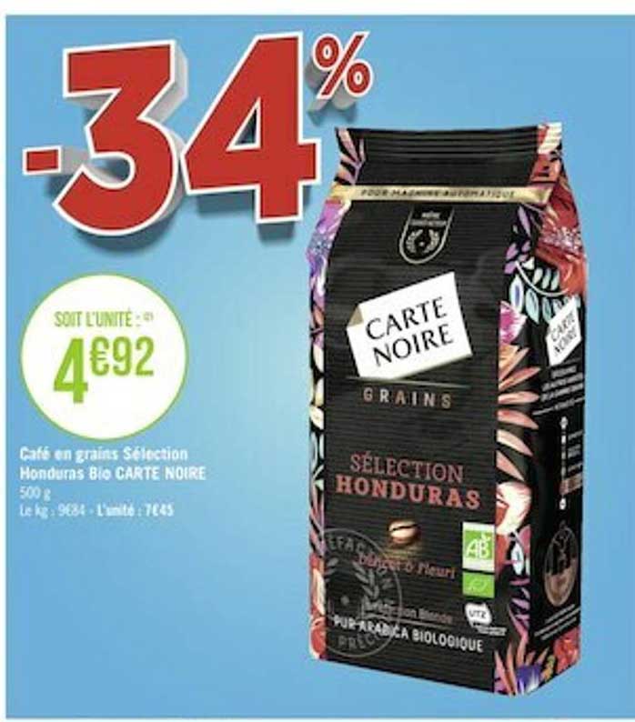 Café En Grains Sélection Honduras Bio Carte Noire