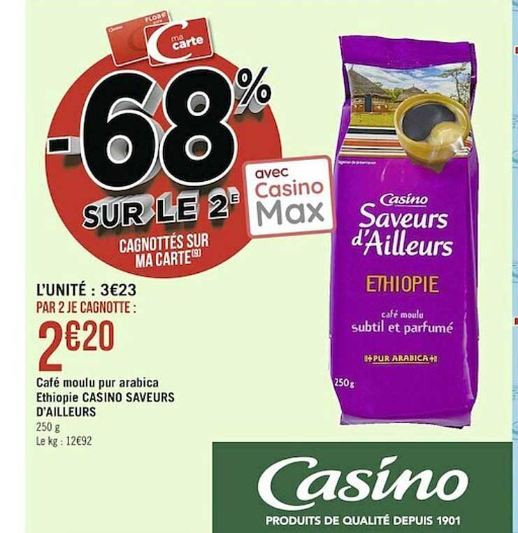 café moulu pur arabica ethiopie casino saveurs d'ailleurs
