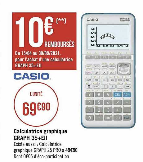calculatrice graphique graph 35+eII casio