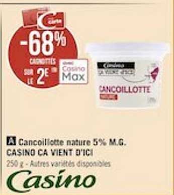 cancoillotte nature 5% m.g. casino ça vient d'ici