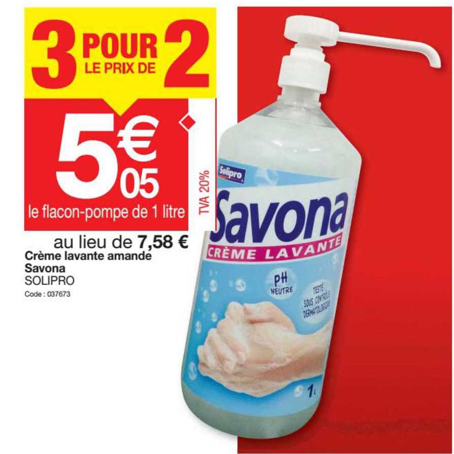 crème lavante amande savona solipro