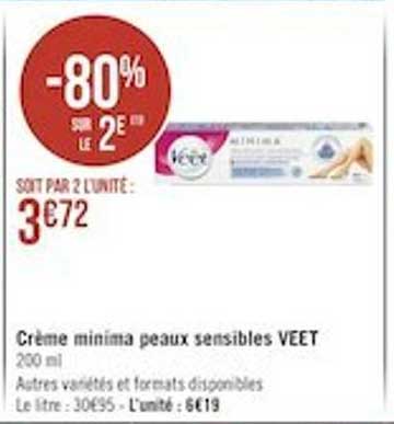 Crème Minima Peaux Sensibles Veet
