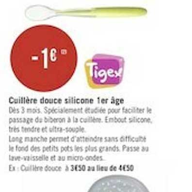 cuillère douce silicone 1er âge tigex