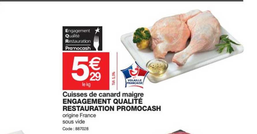 cuisses de canard maigre engagement qualité restauration promocash