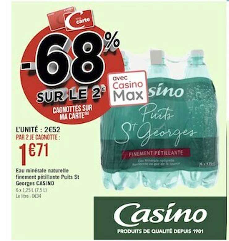 eau minérale naturelle finement pétillante puits st georges casino
