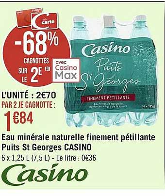 eau minérale naturelle finement pétillante puits st georges casino