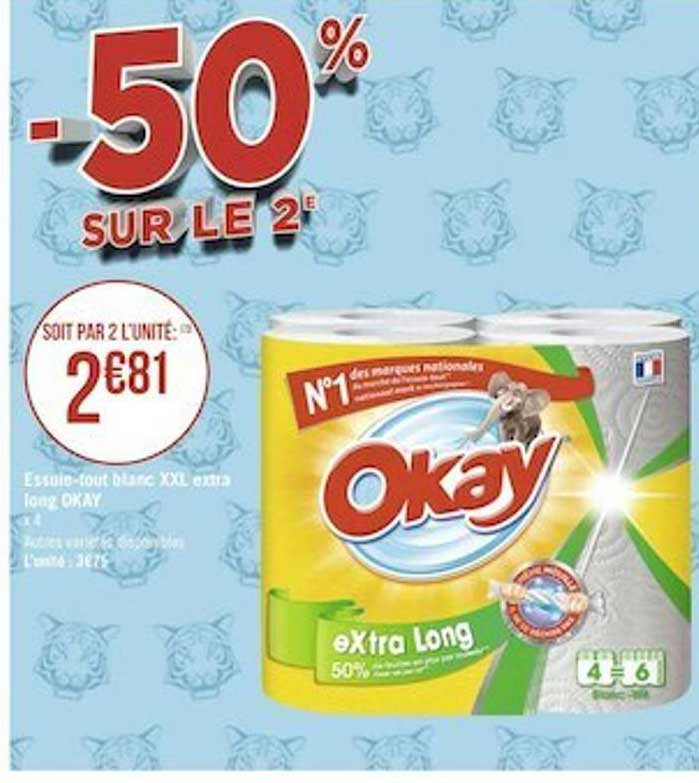 essuie-tout blanc xxl extra long okay