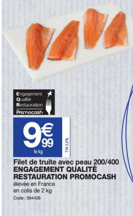 filet de truite avec peau 200-400 engagement qualité restauration promocash