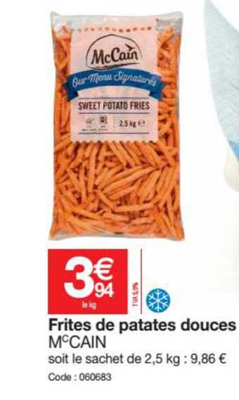 frites de patates douces mc cain