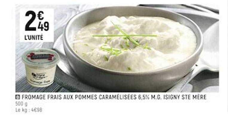 fromage frais aux pommes caramélisées 6,5% m.g. isigny ste mère