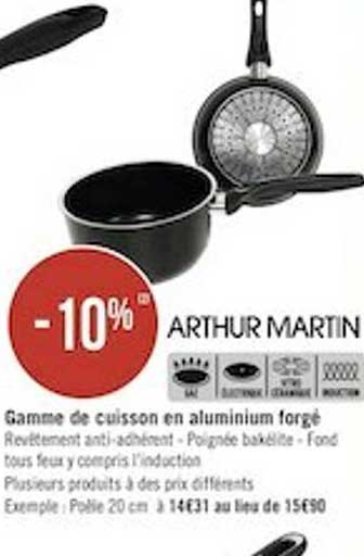 gamme de cuisson en aluminium forgé arthur martin