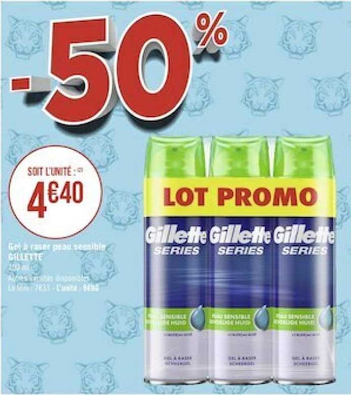 gel à raser peau sensible gillette