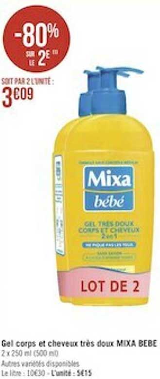 gel corps et cheveux très doux mixa bébé