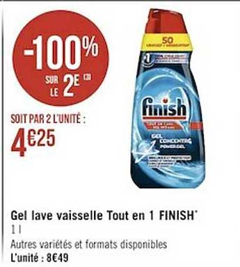 gel lave vaisselle tout en 1 finish