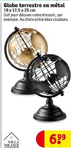 globe terrestre en métal