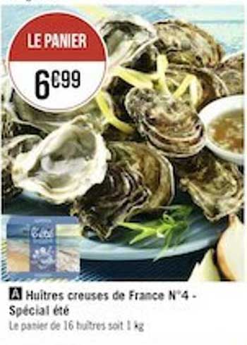 huîtres creuses de france n°4 spécial été