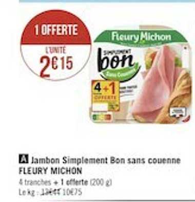 jambon simplement bon sans couenne fleury michon