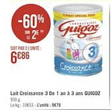 lait croissance 3 de 1 an à 3 ans guigoz