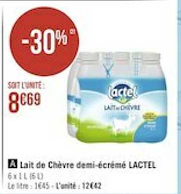 lait de chèvre demi-écrémé lactel
