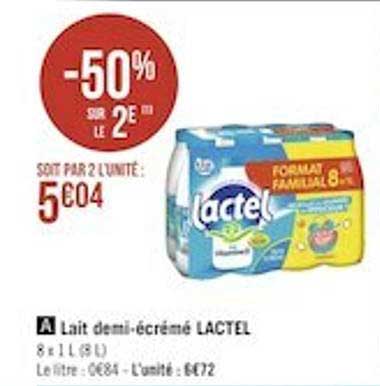 lait demi-écrémé lactel