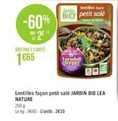 lentilles façon petit salé jardin bio léa nature