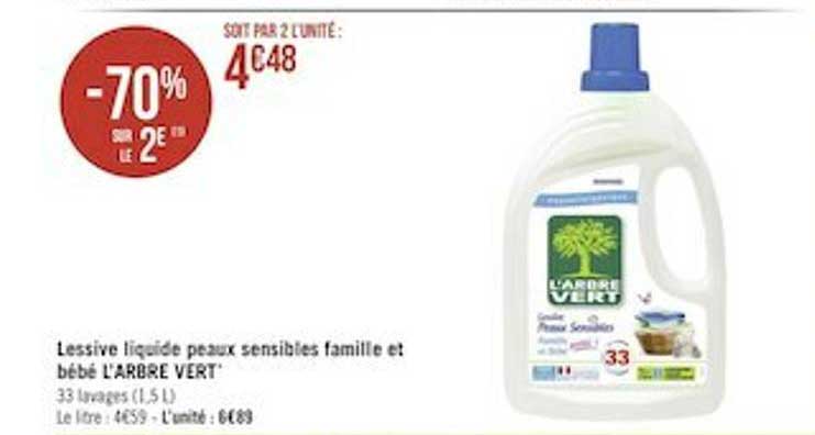 Lessive Liquide Peaux Sensibles Famille Et Bébé L'arbre Vert