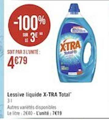 Lessive Liquide X-tra Total