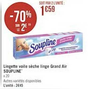 lingette voile sèche linge grand air soupline