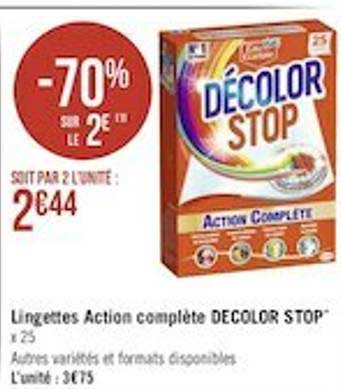 lingettes action complète decolor stop