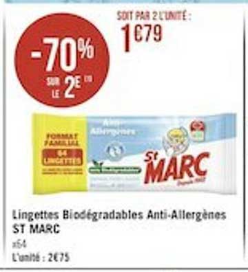 lingettes biodégradables anti allergènes st marc