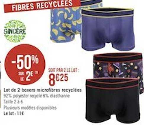 Lot De 2 Boxers Microfibres Recyclées Sincère