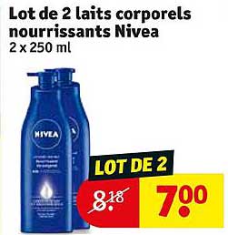 lot de 2 laits corporels nourrissants nivea