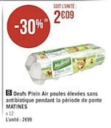 oeufs plein air poules élevées sans antibiotique pendant la période de ponte matines