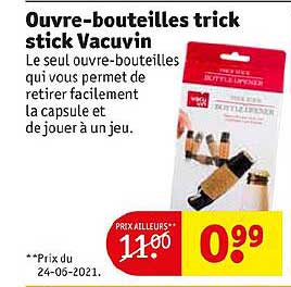 ouvre-bouteilles trick stick vacuvin