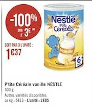 p'tite céréale vanille nestlé