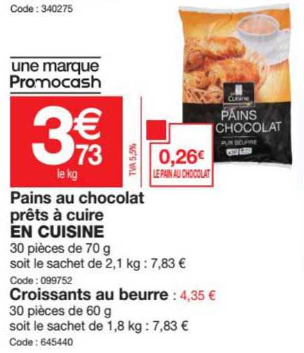 pains au chocolat prêts à cuire en cuisine
