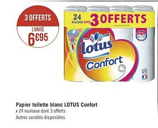 Papier Toilette Blanc Lotus Confort
