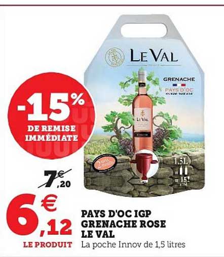 Pays D'oc Igp Grenache Rose Le Val