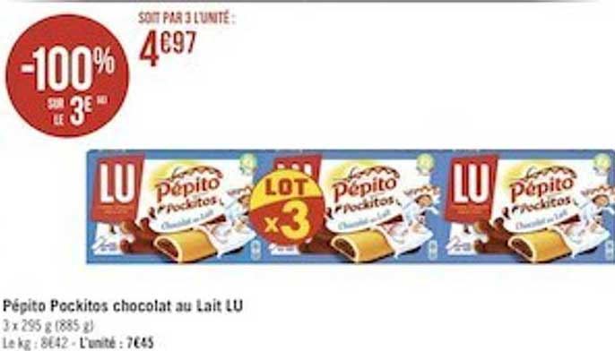 pépito pockitos chocolat au lait lu