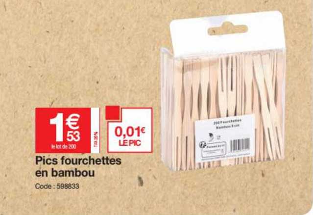 pics fourchettes en bambou