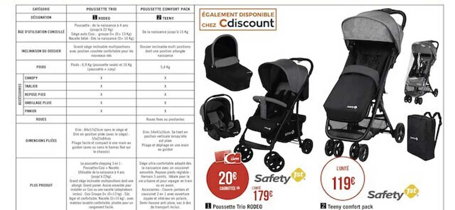 poussette trio rodeo, teeny comfort pack safety 1st