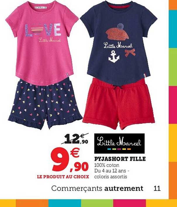 pyjashort fille little marcel