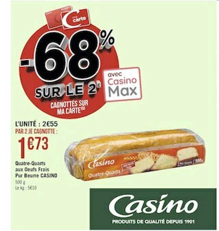 quatre-quarts aux oeufs frais pur beurre casino