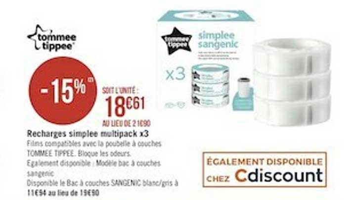 recharges simplee multipack x3 tommee tippee
